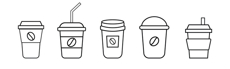 Hot coffee cup icon pack for app and website ui designs.