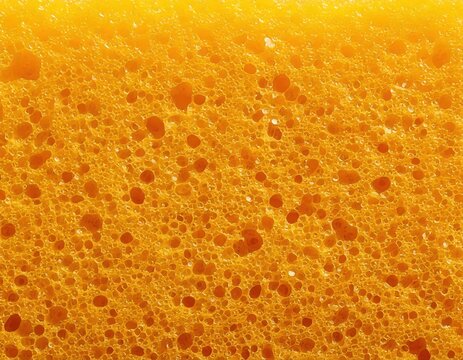 yellow kitchen sponge scrubbing pad porous texture macro close-up background