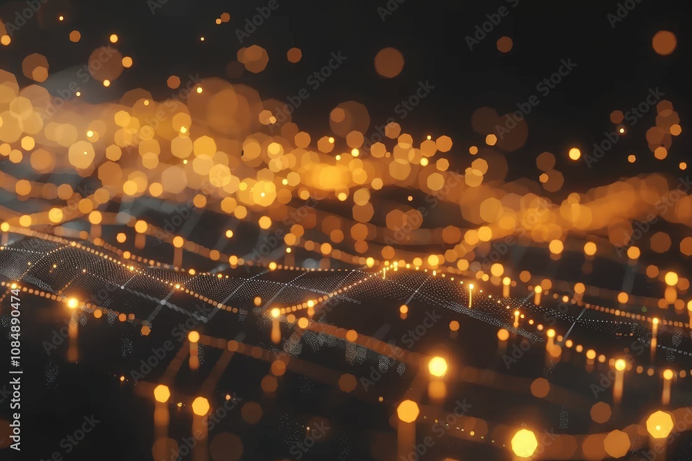 Poster the image is a series of glowing dots that form a pattern