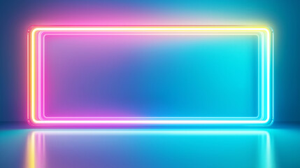 Fototapeta premium Colorful neon rectangular frame