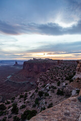 Breathtaking Utah Canyon Sunset View with Dramatic Sky
