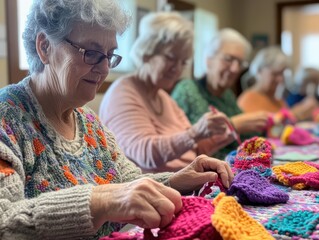 Personalized crochet projects for seniors, where each participant adds a unique touch to their creations, blending creativity and relaxation