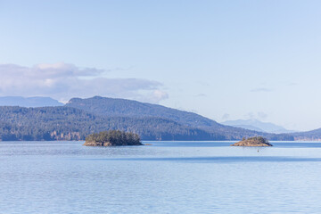 Serene View of Gulf Islands in British Columbia, Canada