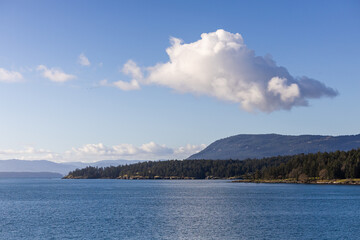 Serene Coastal View of Gulf Islands in British Columbia, Canada