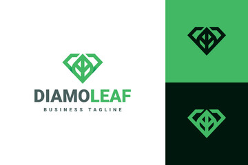 diamond leaf logo vector