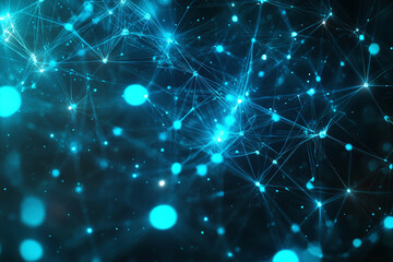 Fototapeta premium Abstract Digital Network Structure with Glowing Blue and Red Nodes