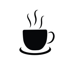 hot coffee cup icon. hot coffee or tea cup symbol with steam sign. Mocha symbol or logo. hot beverage, tea, symbol 