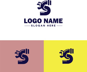 Plumbing icon Pipe symbol Plumbing emblem Waterworks icon flat logo sign symbol editable vector