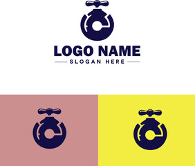 Plumbing icon Pipe symbol Plumbing emblem Waterworks icon flat logo sign symbol editable vector