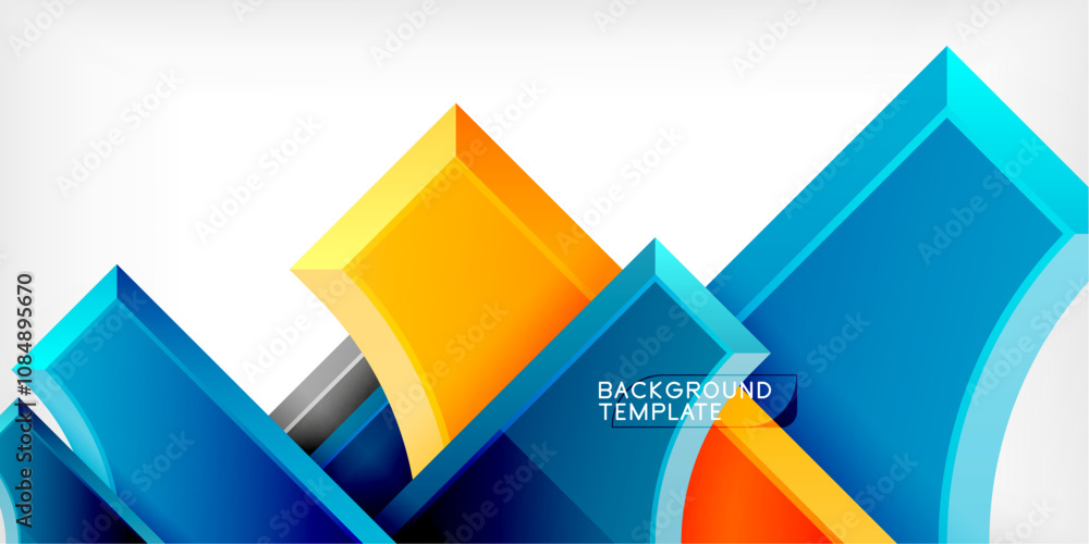 Poster Geometric design abstract background - circles and triangles