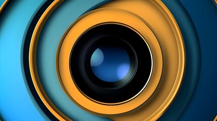 Blue and Yellow Circular Background Design