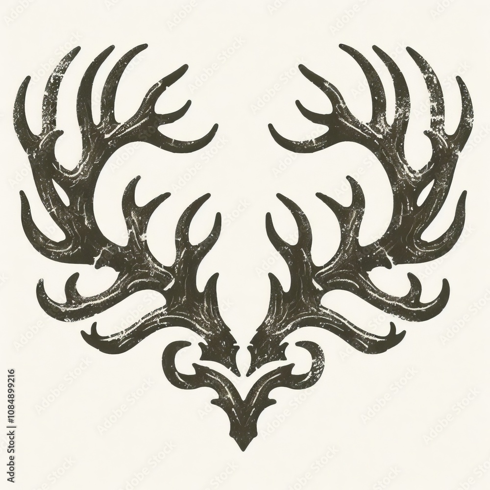 Poster antler accent a rustic textured font with antler like motifs sym