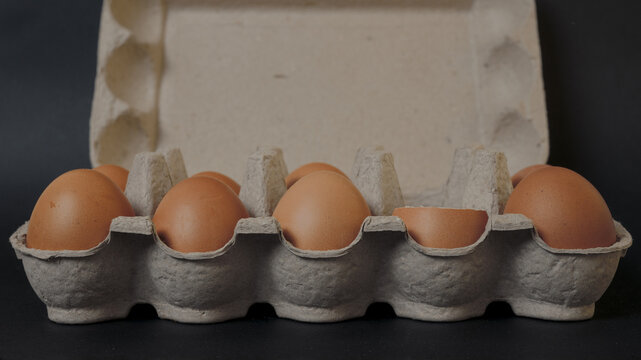 eggs in a cardboard container