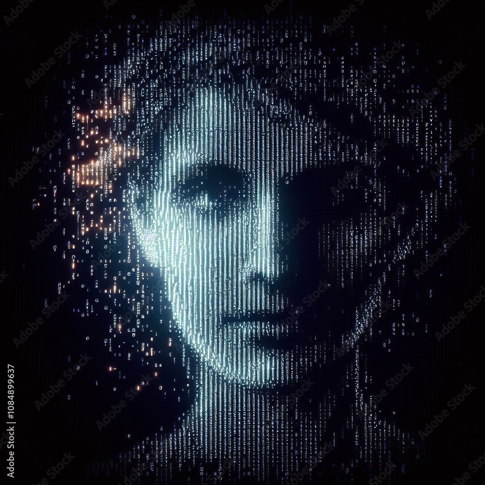 Poster ascii luminogram a portrait composed of ascii characters with lu
