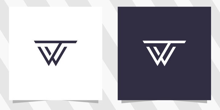 letter wt tw logo design vector