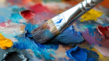 Fototapeta premium paints and brush