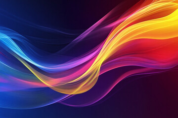 Obraz premium Colorful Light Trails with Glowing Neon Waves and Vibrant Energy Flow