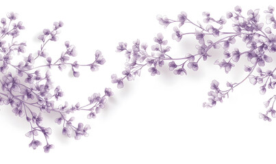 Fototapeta premium modern 2D doodle cartoon flower concept with open space for text, featuring whimsical floral and leafy elements on crisp white backgrounds.