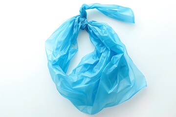 Fototapeta premium Blue plastic bag isolated on white background.
