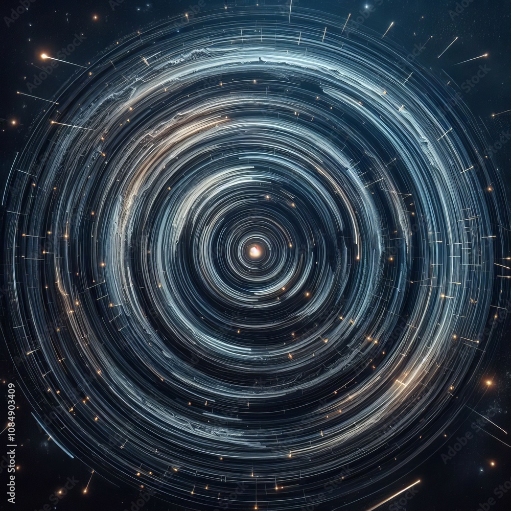 Aufkleber circular star trails combining meteor streaks with circular star
