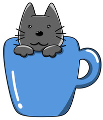 cat with a cup