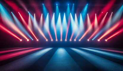 stage lights create dynamic atmosphere in dark room