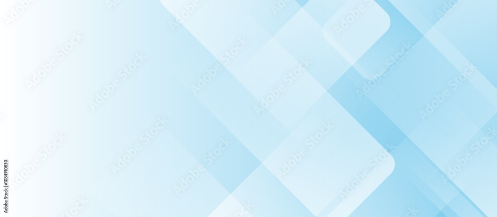 Poster Light Blue Abstract Background with Overlapping Shapes