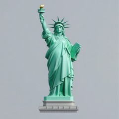 Fototapeta premium Statue of Liberty Close-up on Pedestal, New York City USA Isolated on Background