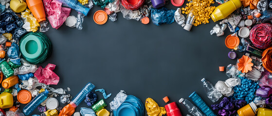 Garbage and recycling concept under loving the world and love nature in the form of banner tags and posters with space to add text