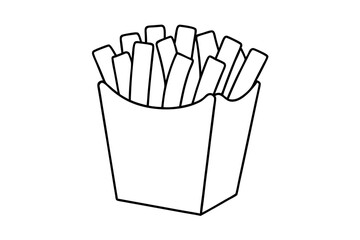 french mfries with the white packaging  white background