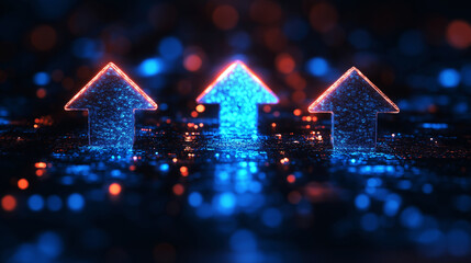 Tech style rising arrow