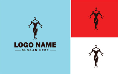 Fashion boutique icon Clothing store Fashion shop Apparel boutique flat logo sign symbol editable vector