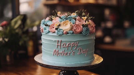 Decorative Mother’s Day Cake with Floral Icing