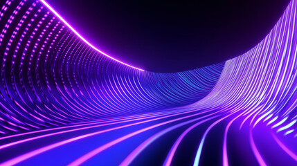 3D futuristic retro grid purple blue neon light technology digital grid abstract background copy space. pattern with rays lines and dots club bar disco geometric cyberpunk dance LED wallpapaer
