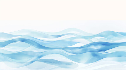 Fototapeta premium Smooth blue watercolor waves