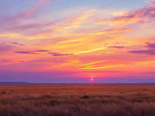 Obraz premium pink and yellow colorful sunset or sunrise 