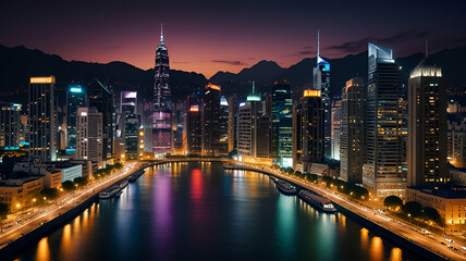 Obraz premium night view of the city