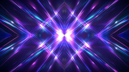 Fototapeta premium 3D abstract neon light trail technology virtual reality room background. cyberpunk futuristic fashion vibrant line and shape geometric blue purple glow glossy striking wallpaper 