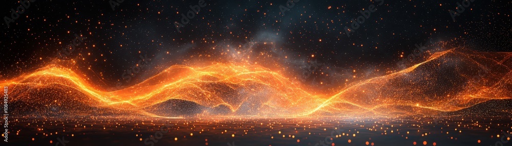 Poster creating a dynamic abstract visualization of data trends in technology-focused environments a compre