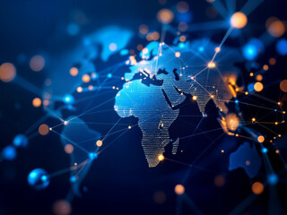 An abstract image representing global business connectivity. It should feature a globe with lines connecting different parts, symbolizing international trade.
