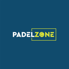 PADEL ZONE padel ball icon in minimalist padel court lines,