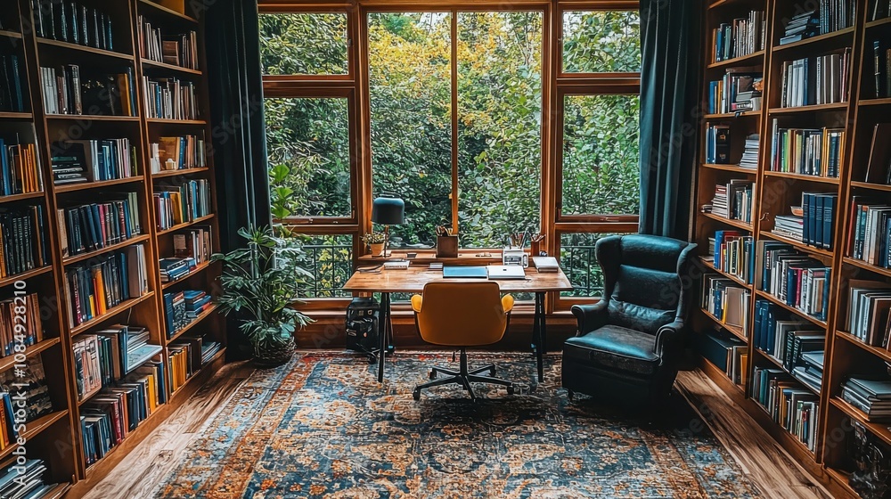 Poster organize your home office creating an efficient workspace in a cozy environment with a focus on prod