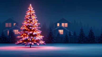 Fototapeta premium Snowy Christmas Eve Night