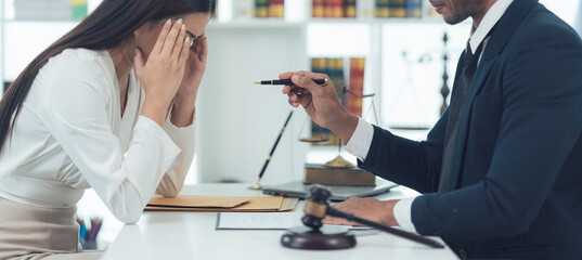 Legal Consultation: Stressed Client Meeting with Lawyer