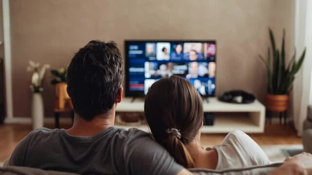 People watch a movie together