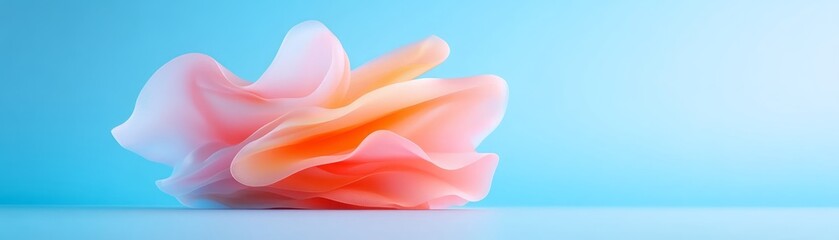 Soft pastel petals resting on a light blue surface in a serene and artistic arrangement