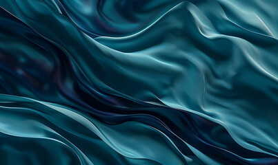 Fototapeta premium Flowing turquoise and navy blue shapes blend seamlessly for a harmonious visual
