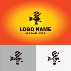 Media production icon Content creation Media development Production studio flat logo sign symbol editable vector