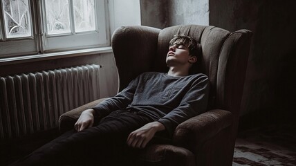 Person falling asleep during daytime, reflecting the need for rest and balance in our fast-paced lives. The scene captures the essence of seeking tranquility amidst daily hustle.
