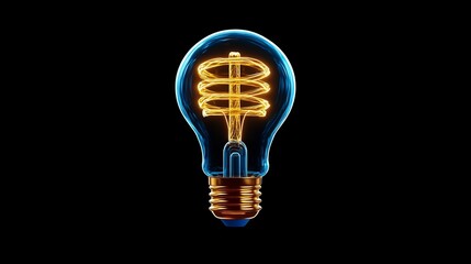 Minimal 3D of a Lightbulb Icon with Filament Detail